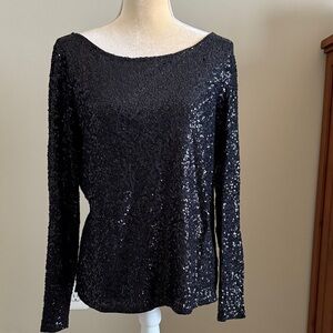 Black Sequin Women's Top by J Crew